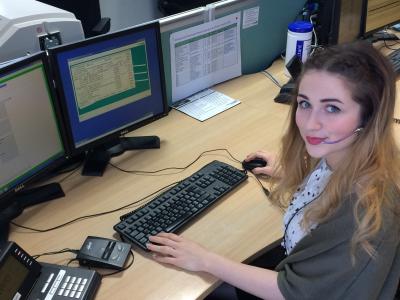 WPD Contact Centre Adviser, Kate Kenny pictured answering calls from customers. 